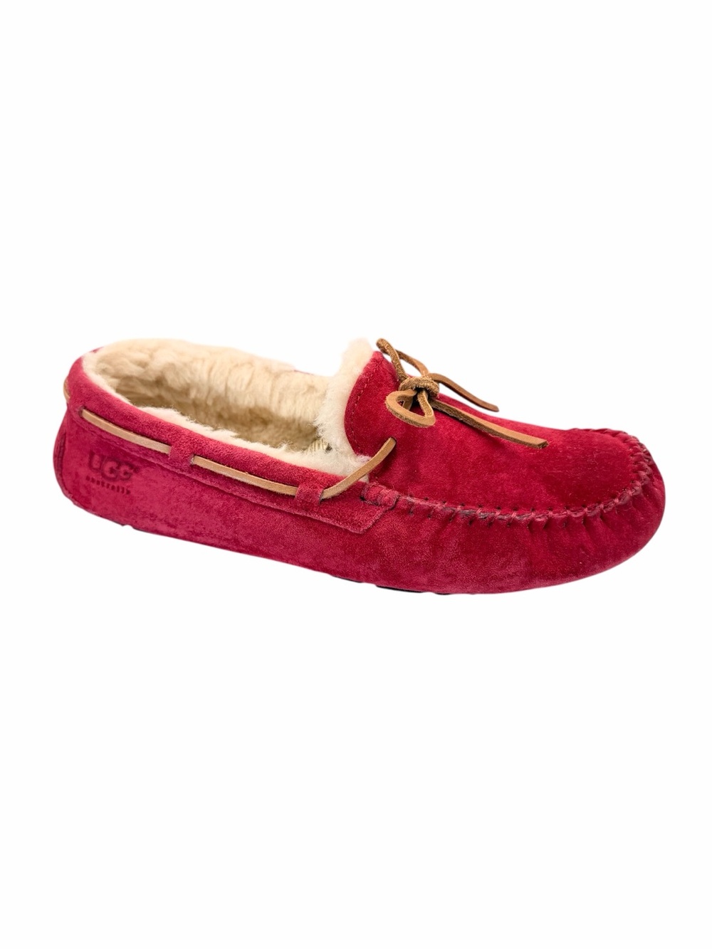 UGG Dakota Sheepskin Moccasin Slippers Women’s Size 8 Magenta Suede Cozy Lined - Picture 5 of 8